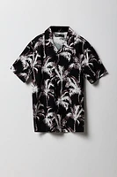 Boys Tropical Print Button-Up Top
