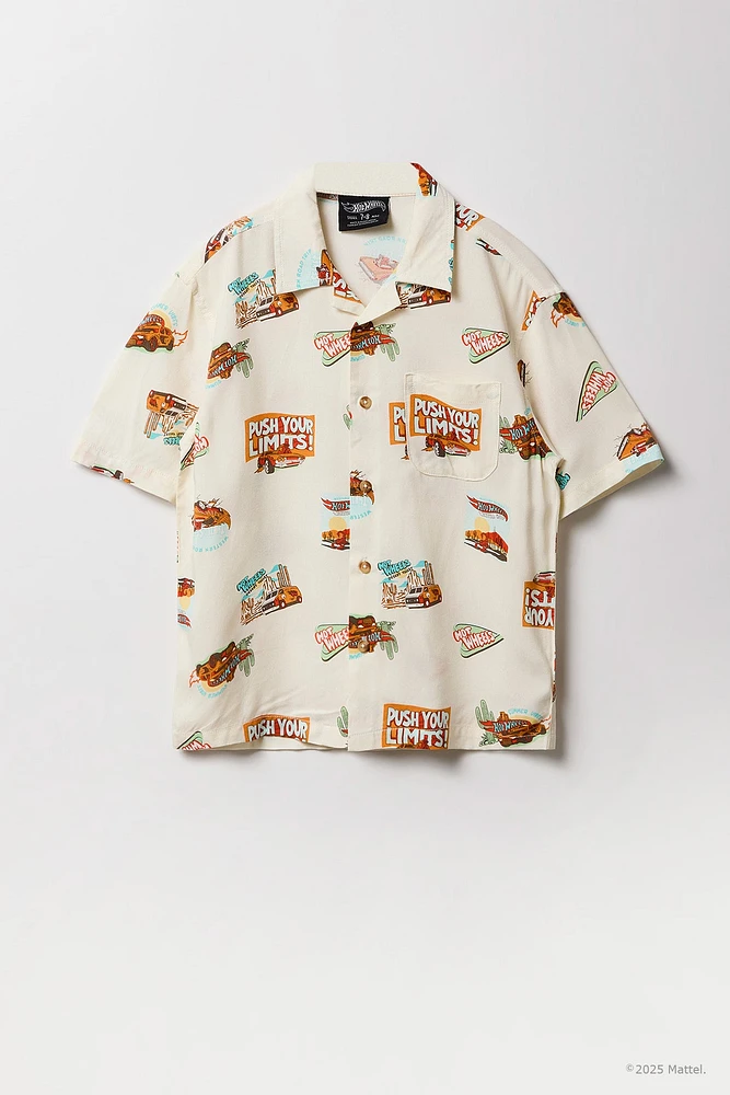 Hot Wheels™ Boys Printed Button-Up Relaxed Top