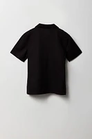 Boys Linen Collared Button-Up Top