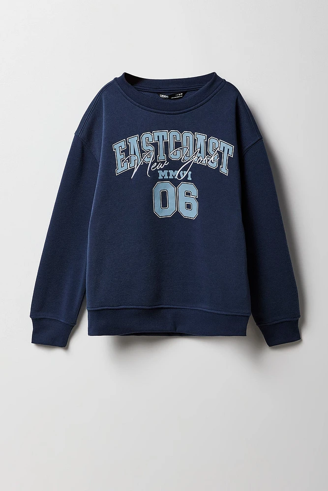 Kids Embroidered Graphic Fleece Sweatshirt