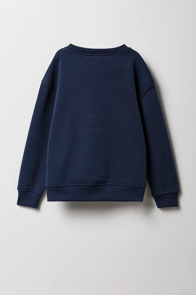 Kids Embroidered Graphic Fleece Sweatshirt