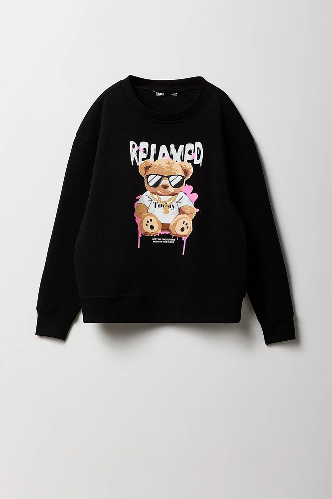 Boys Relaxed Teddy Graphic Fleece Sweatshirt