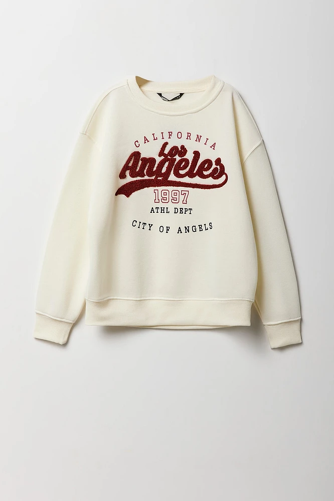 Boys Los Angeles 1997 Chenille Embroidered Graphic Fleece Sweatshirt