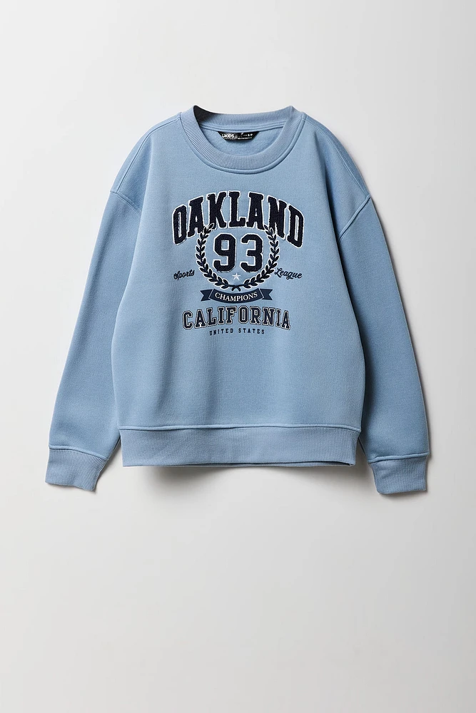 Boys Oakland 93 Chenille Embroidered Graphic Fleece Sweatshirt