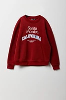 Boys Santa Monica Chenille Embroidered Graphic Fleece Sweatshirt