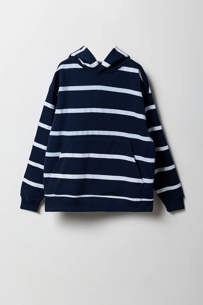 Boys Striped Fleece Hoodie