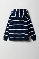 Boys Striped Fleece Hoodie