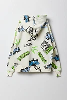 Boys Graffiti Print Fleece Hoodie