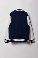 Kids Chenille Embroidered Fleece Varsity Jacket