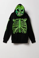 Boys Skeleton Print Full Zip Hoodie