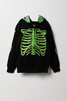 Boys Skeleton Print Full Zip Hoodie