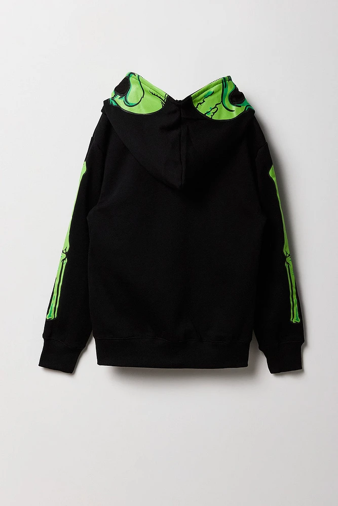 Boys Skeleton Print Full Zip Hoodie