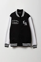 Boys City Graphic Fleece Varsity Jacket