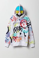 Boys Graffiti Print Full Zip Hoodie