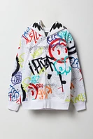 Boys Graffiti Print Full Zip Hoodie