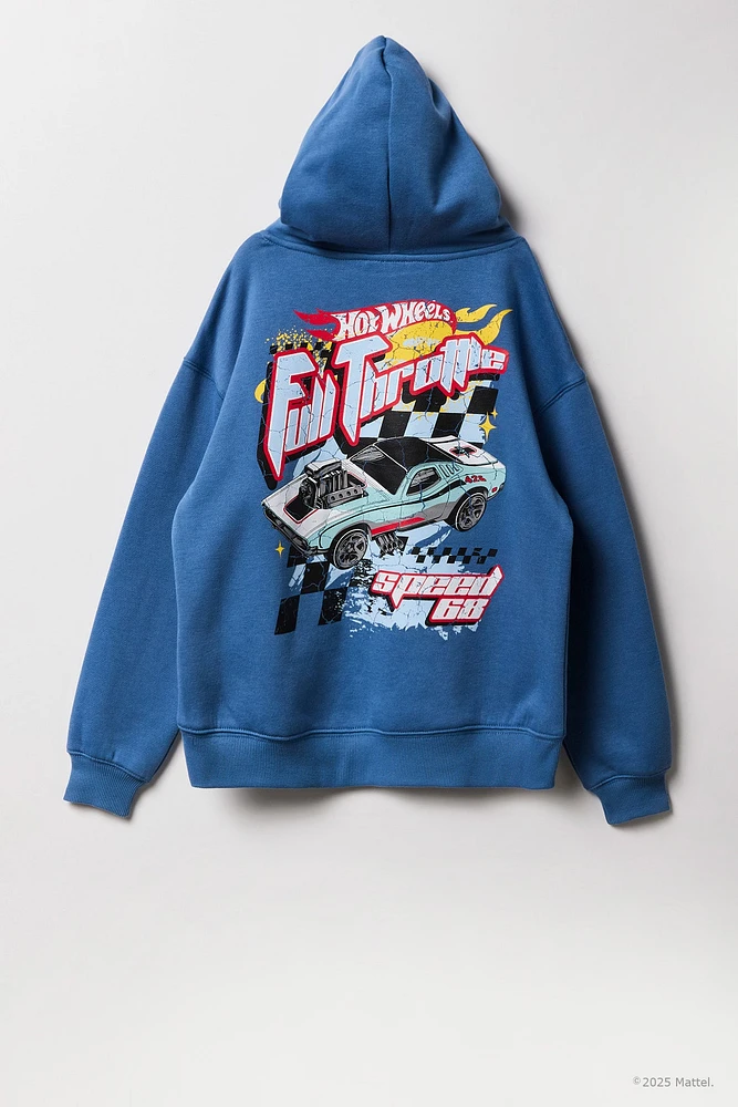 Haut à capuchon en molleton imprimé Hot Wheels™ Kids Full Throttle