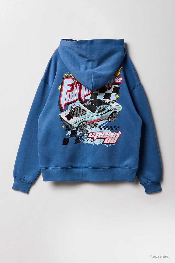 Haut à capuchon en molleton imprimé Hot Wheels™ Kids Full Throttle