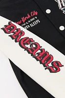 Kids Embroidered Graphic Fleece Varsity Jacket