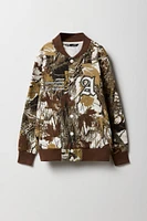 Blouson de style universitaire en molleton avec motif brodé pour enfants