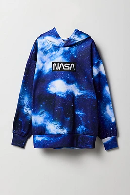 Boys NASA Patch Galaxy Print Hoodie