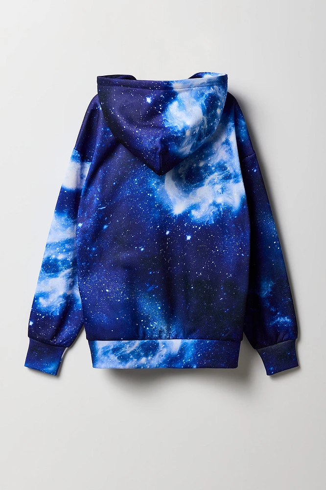 Boys NASA Patch Galaxy Print Hoodie