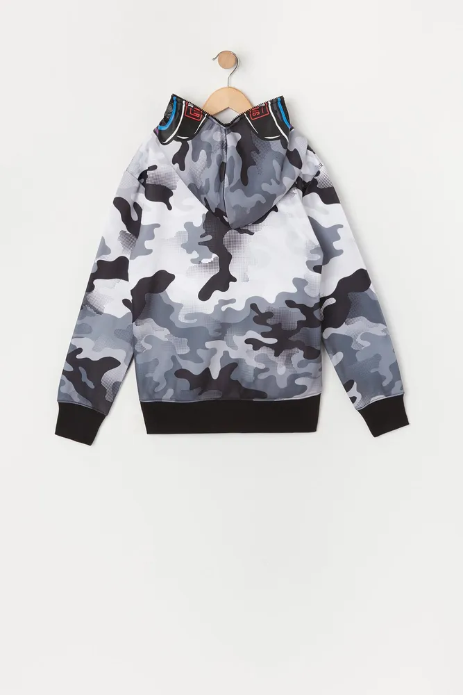 Boys Paintball Print Full Zip Hoodie