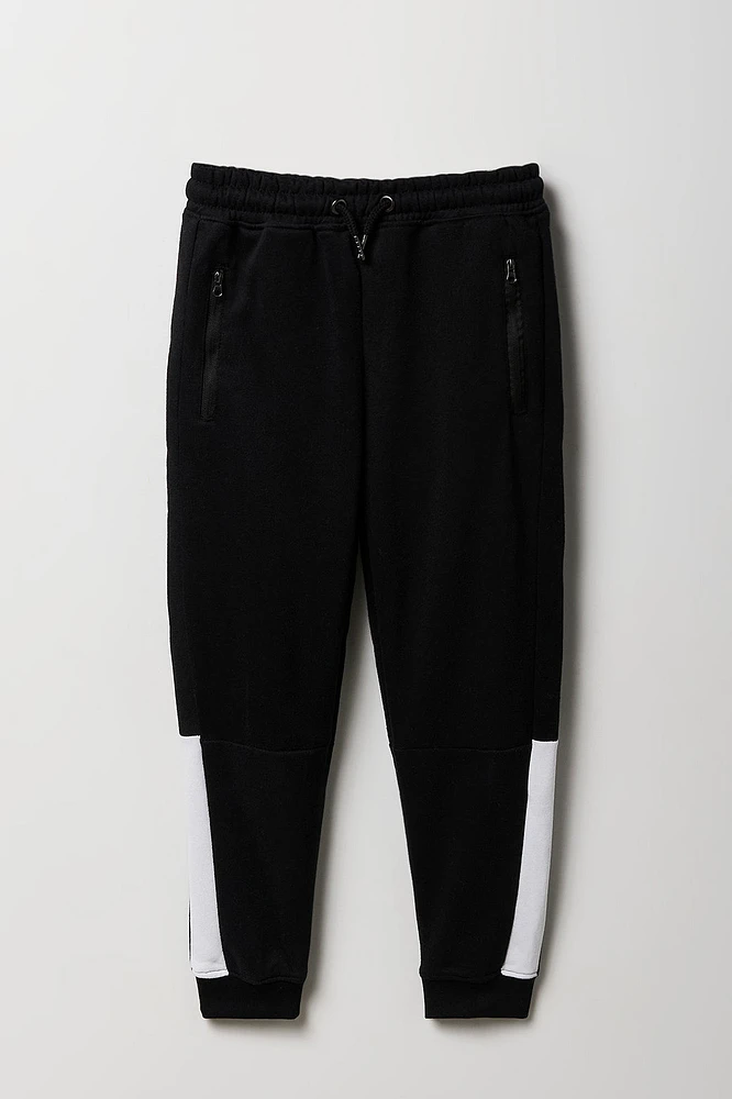 Boys Colourblock Zip Pocket Fleece Jogger