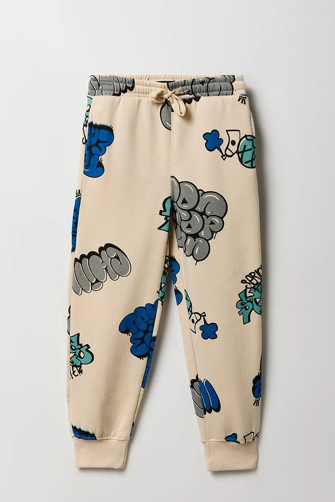 Kids Graffiti Print Jogger