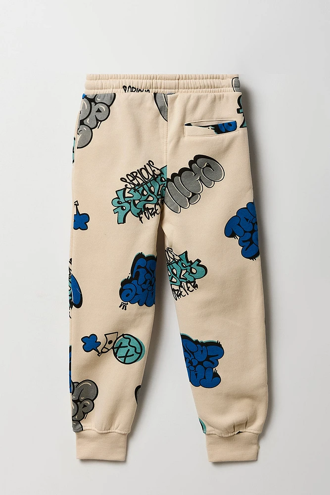 Boys Graffiti Print Jogger