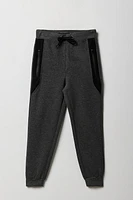 Jogger en molleton avec blocs de couleurs et poches à fermeture glissière pour enfants