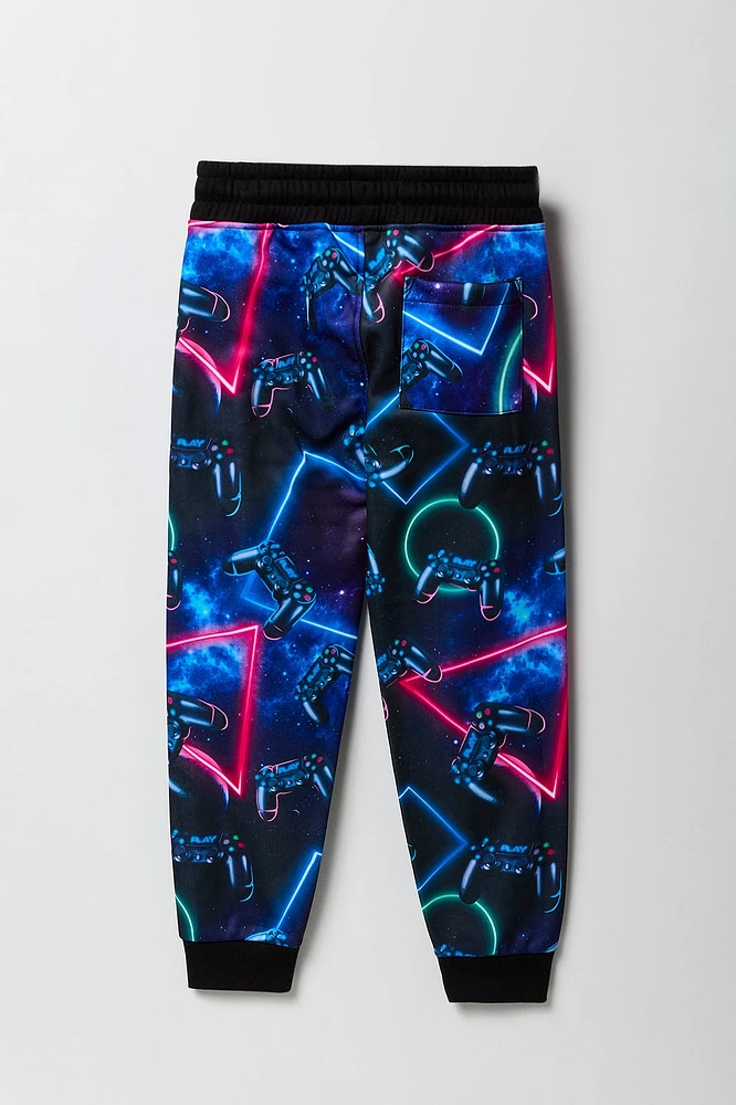 Boys Gamer Print Fleece Jogger