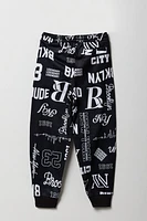 Boys Brooklyn Embroidered Print Fleece Jogger