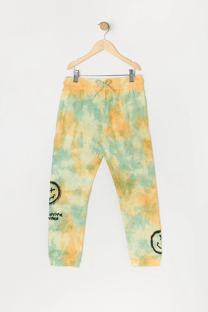 Boys Tie Dye Colourblock Graphic Jogger