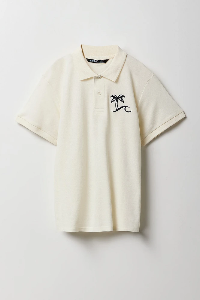 Polo avec motif brodé Palmier pour garçon