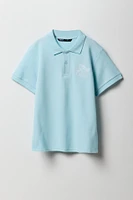 Boys Palm Tree Embroidered Polo