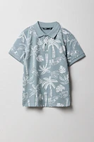 Boys Tropical Printed Polo Top