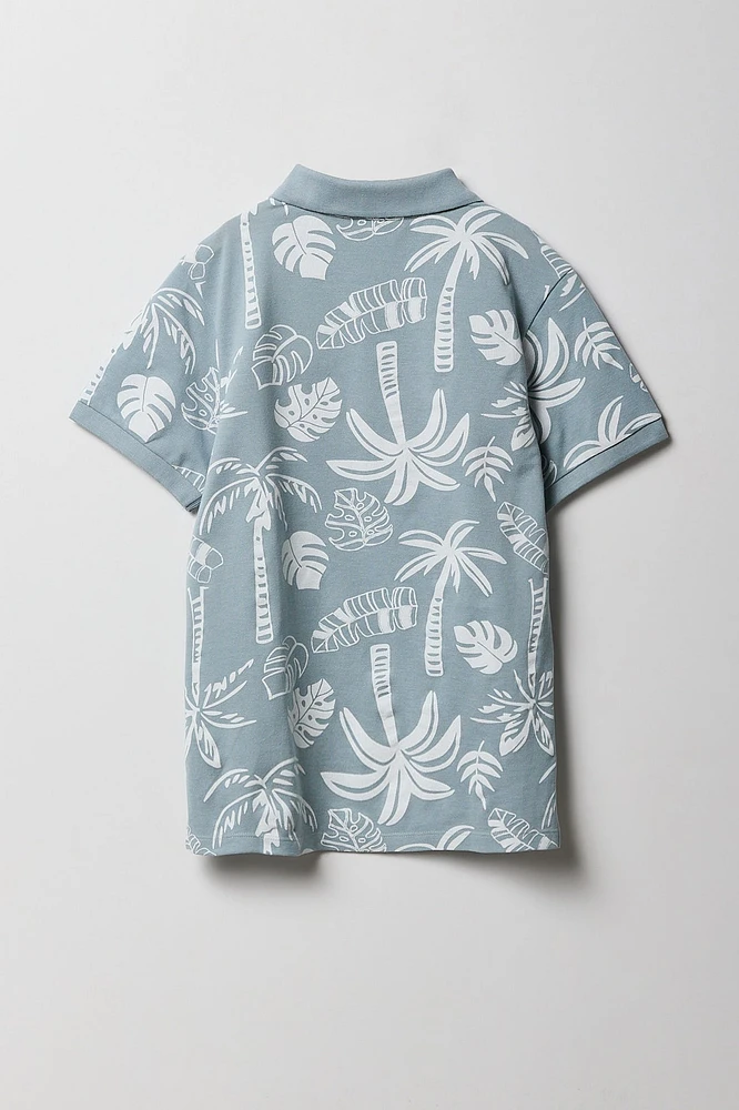 Boys Tropical Printed Polo Top