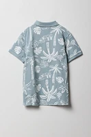 Boys Tropical Printed Polo Top