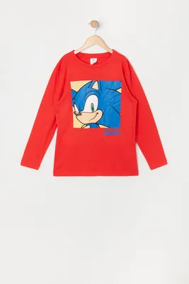 Boys Sonic Graphic Long Sleeve Top