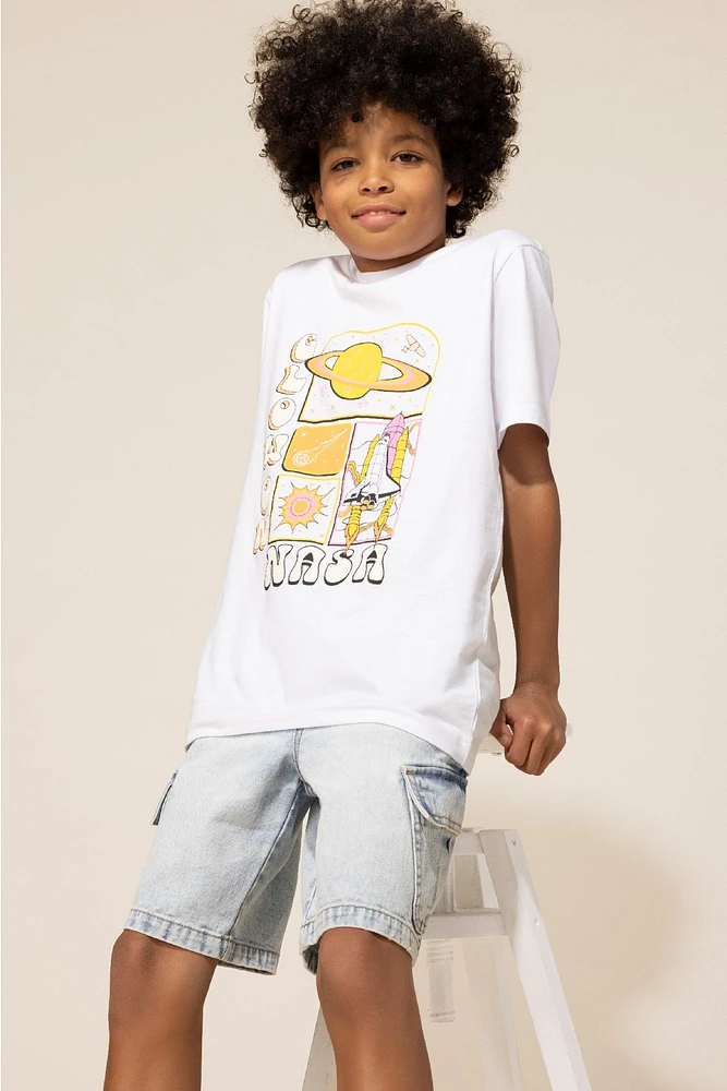 Boys Glow On NASA Graphic T-Shirt