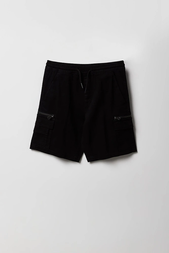 Short cargo avec poches à fermeture glissière pour garçon