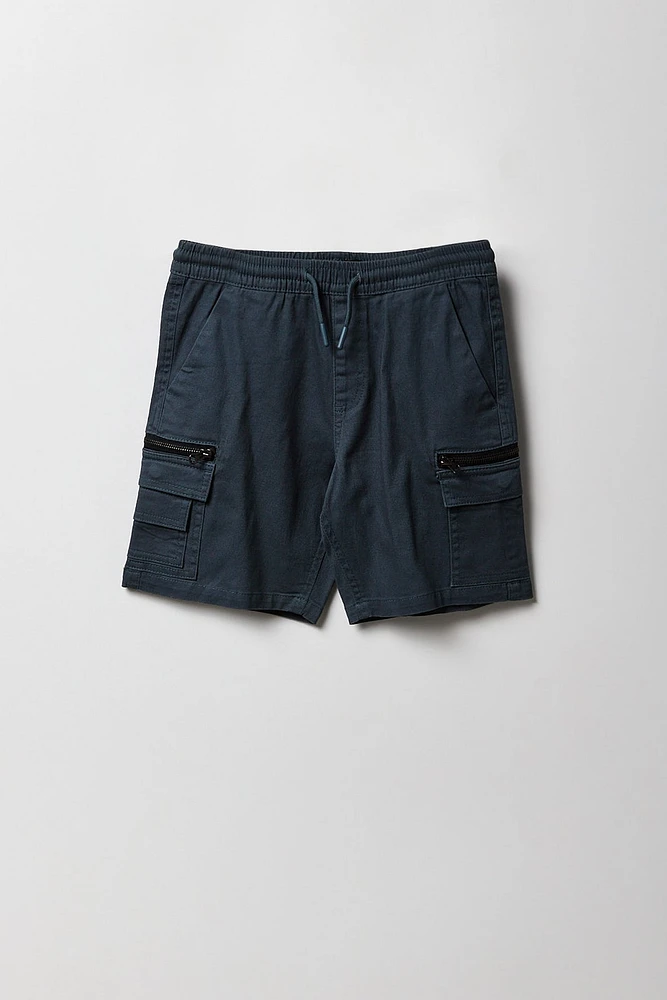 Short cargo avec poches à fermeture glissière pour garçon