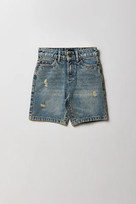 Short en denim d'aspect usé pour garçon
