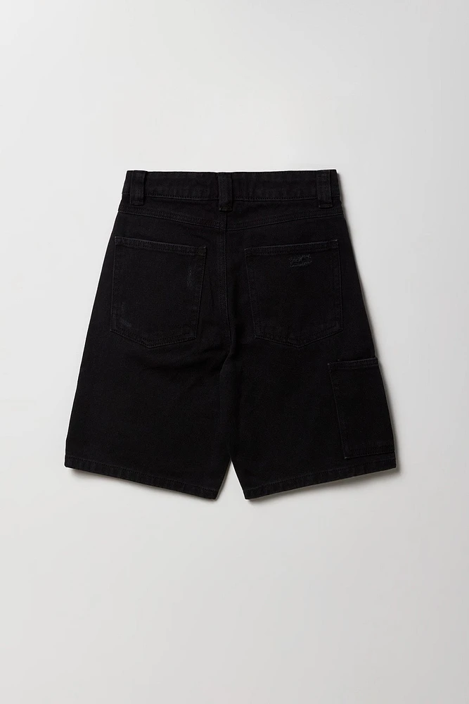Boys Loose Distressed Denim Short