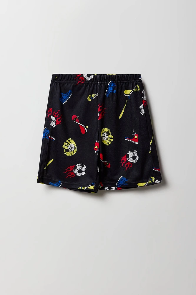 Boys Graphic T-Shirt & Printed Short 2 Piece Pajama Set