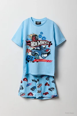 Ensemble-pyjama deux pièces t-shirt et short à imprimé Hot Wheels™ pour garçons