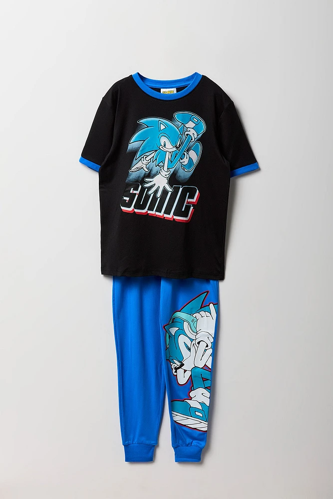 Ensemble pyjama avec t-shirt et jogger à imprimé Sonic pour garçon