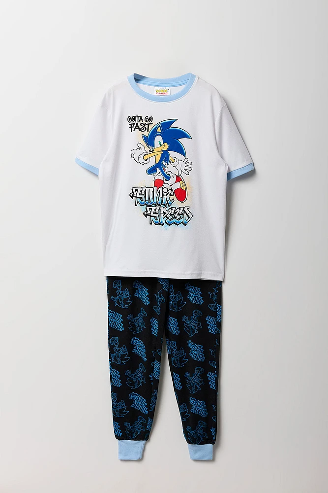 Ensemble pyjama avec t-shirt et jogger à imprimé Sonic pour garçon