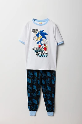 Ensemble pyjama avec t-shirt et jogger à imprimé Sonic pour garçon