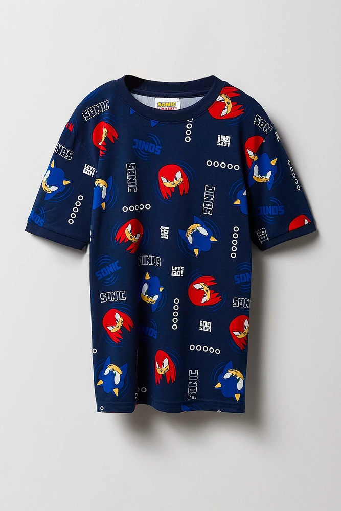 Boys Sonic & Knuckles T-Shirt Jogger 2 Piece Pajama Set